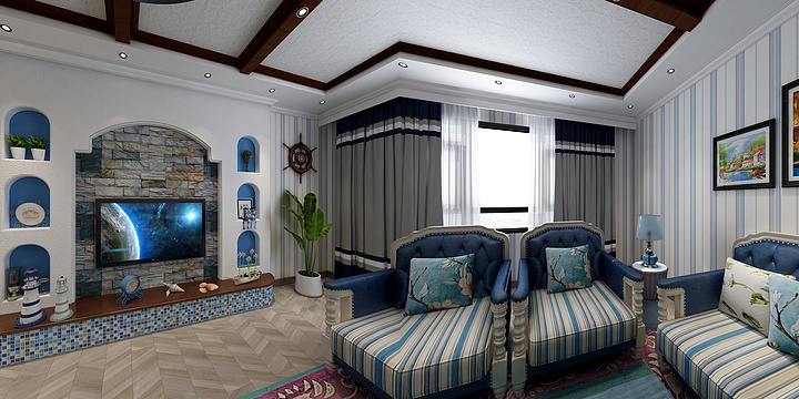 标尺设计工作室-地中海客厅-装修设计方案