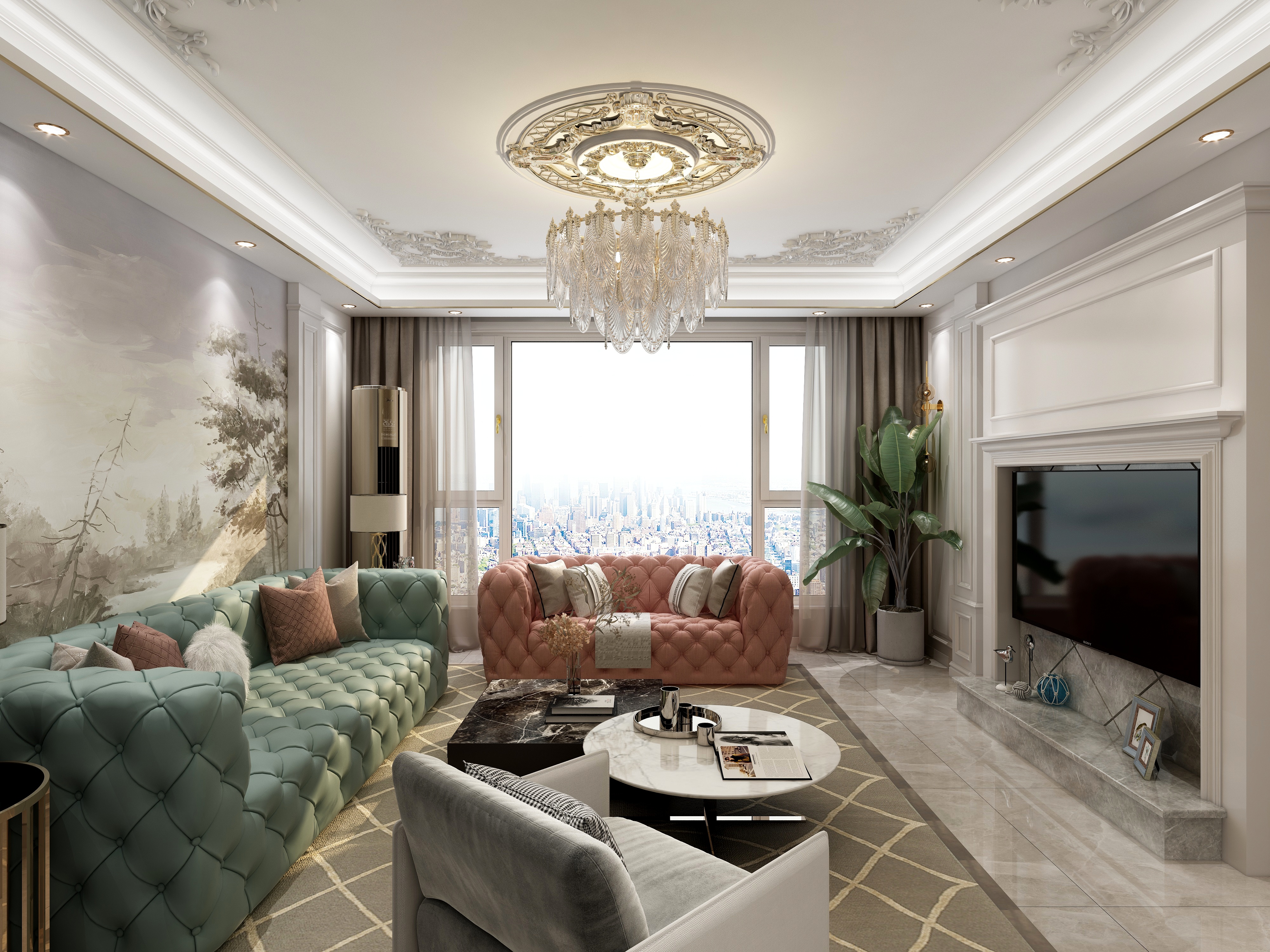 辛鹏飞设计师-《城堡轻雾》108平美式-辛鹏飞装修效果图