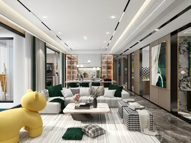 安邸家居设计工作室-《江南三月》一260㎡现代轻奢别墅装修效果图