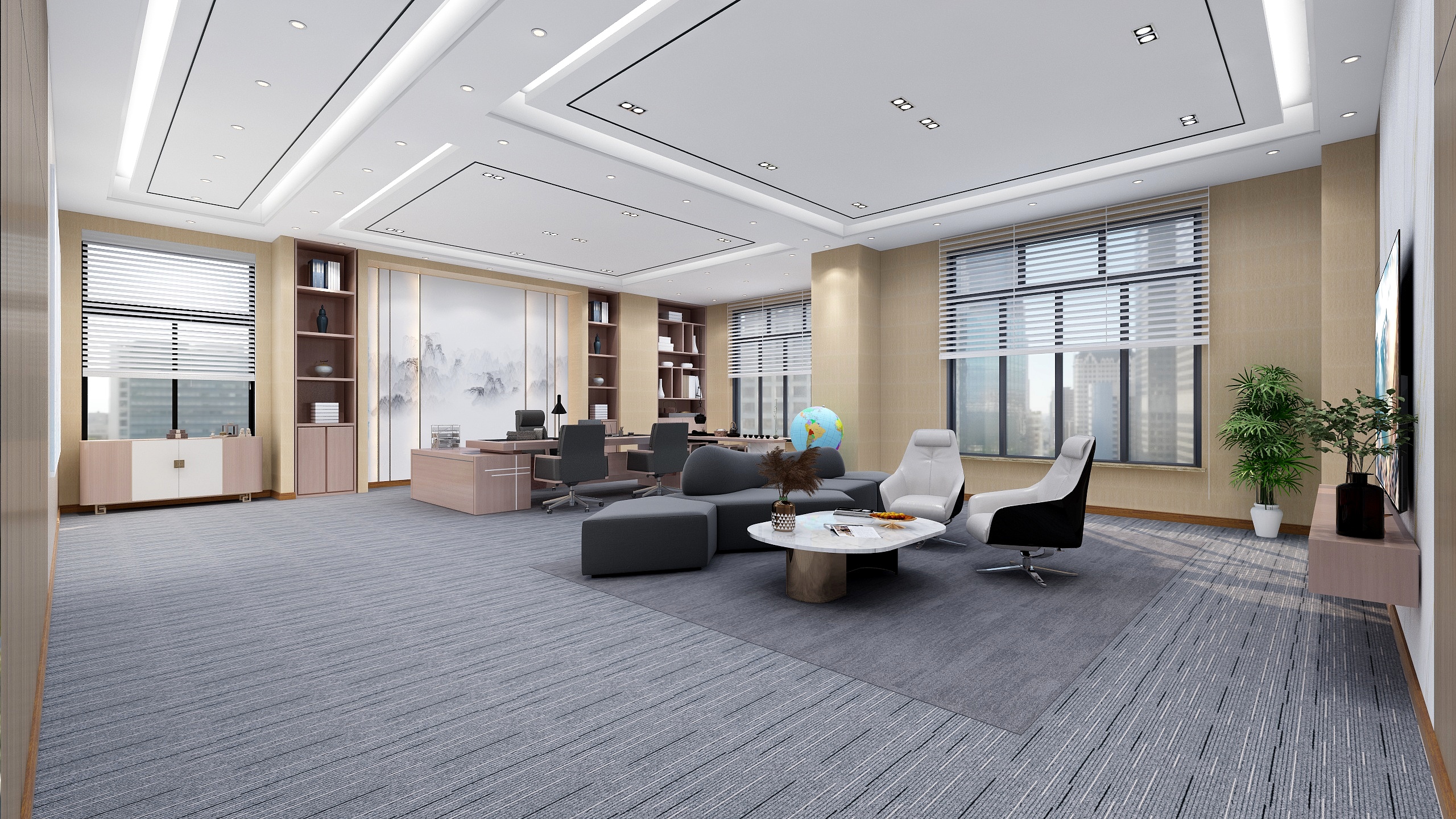 阿育設計-领导办公室设计效果图-装修设计方案