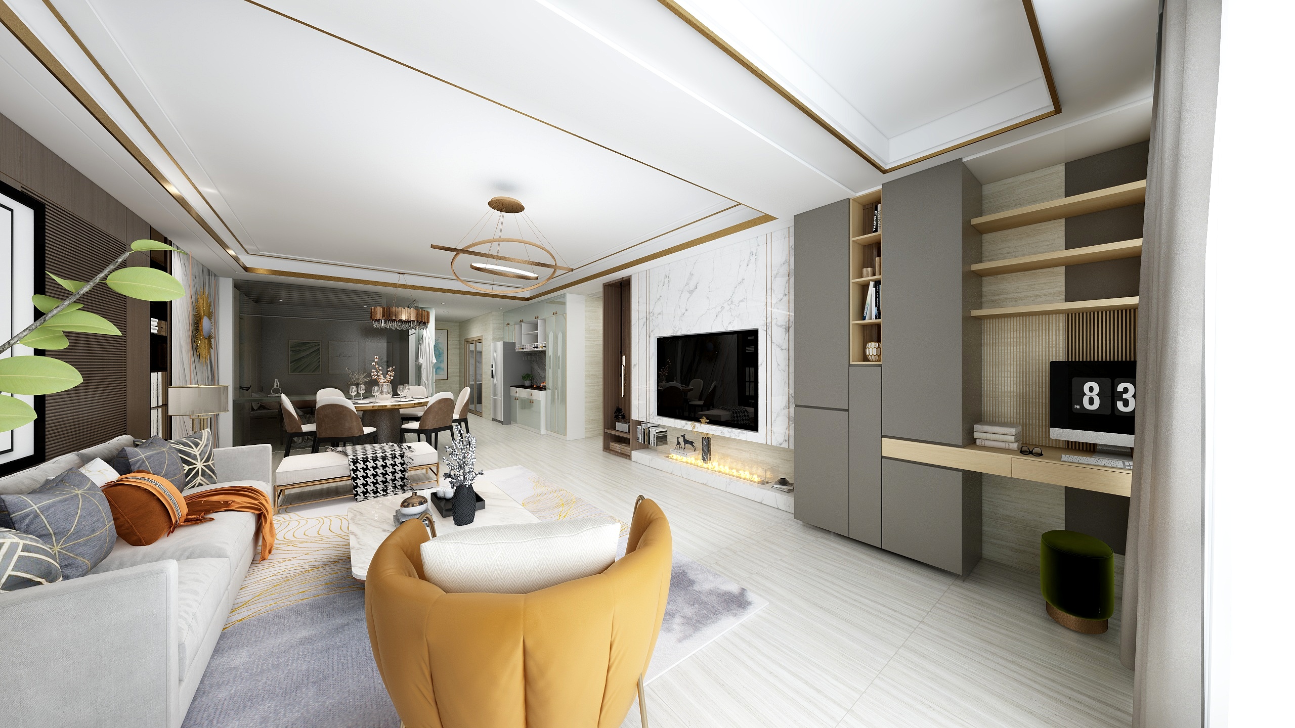 方合-空间设计--新城国际风格装修效果图