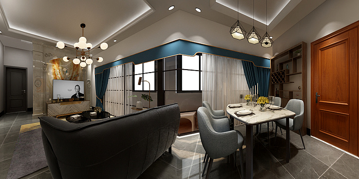 盛昌居-89.50㎡B户型3室2厅1卫-装修设计方案