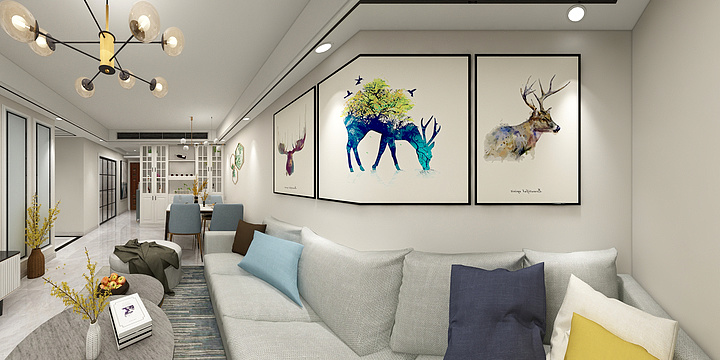 室内装修设计tp-现代简约精致小三房-装修设计方案