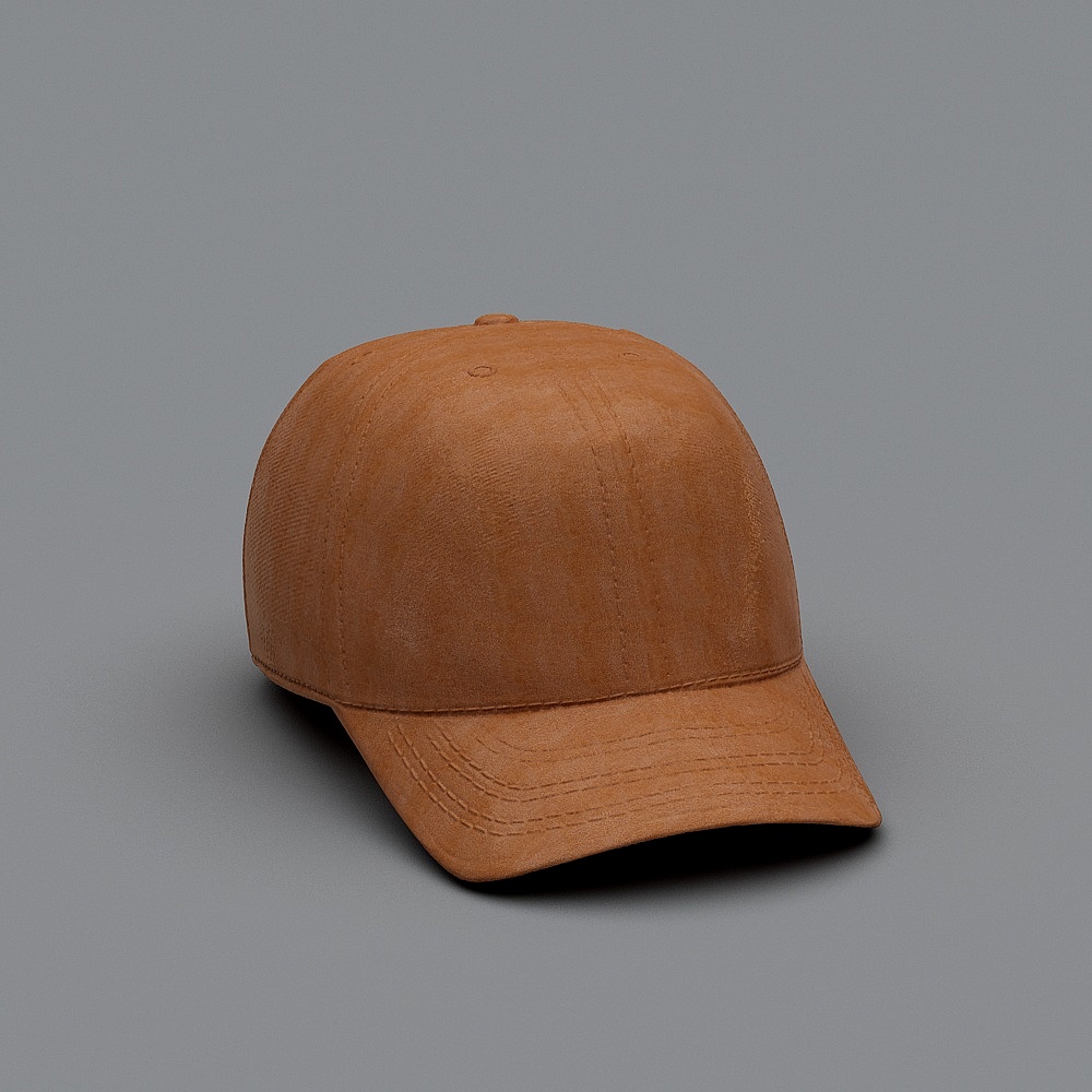 现代帽子-橙色棒球帽3D模型