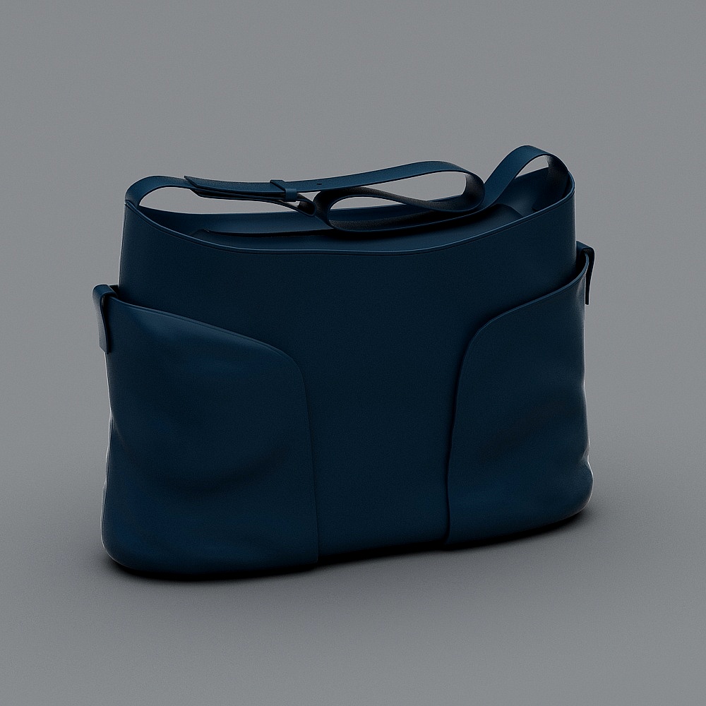 现代包-蓝色手提包3D模型