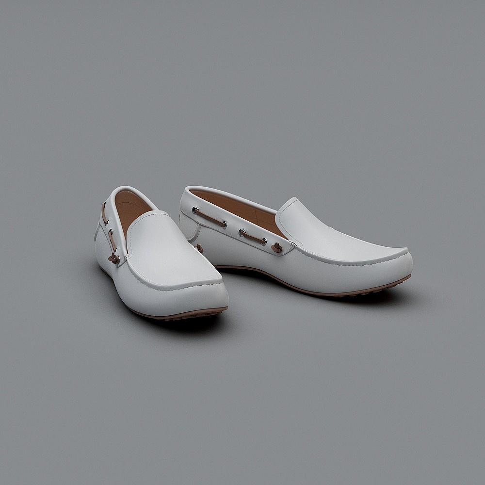 现代鞋子-白色休闲鞋3D模型