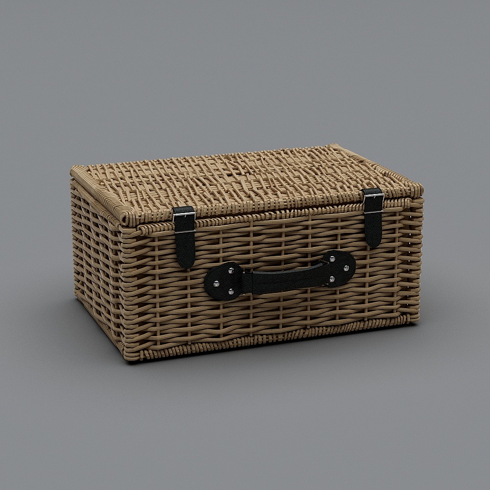 现代行李箱-编藤行李箱3D模型