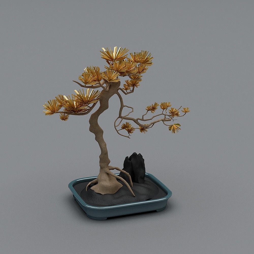 新中式盆景-13D模型