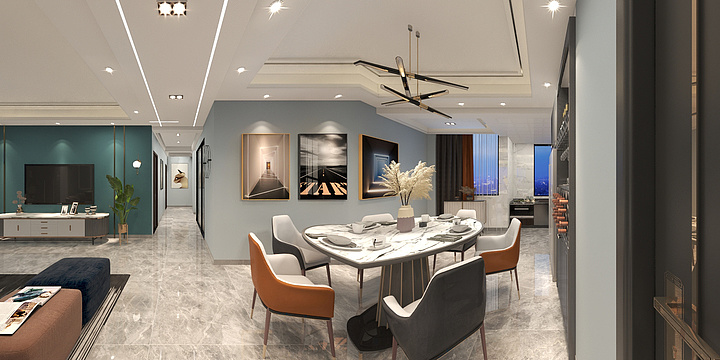 玄月设计-玺院19#-2-602室客餐厅展示一稿-装修设计方案