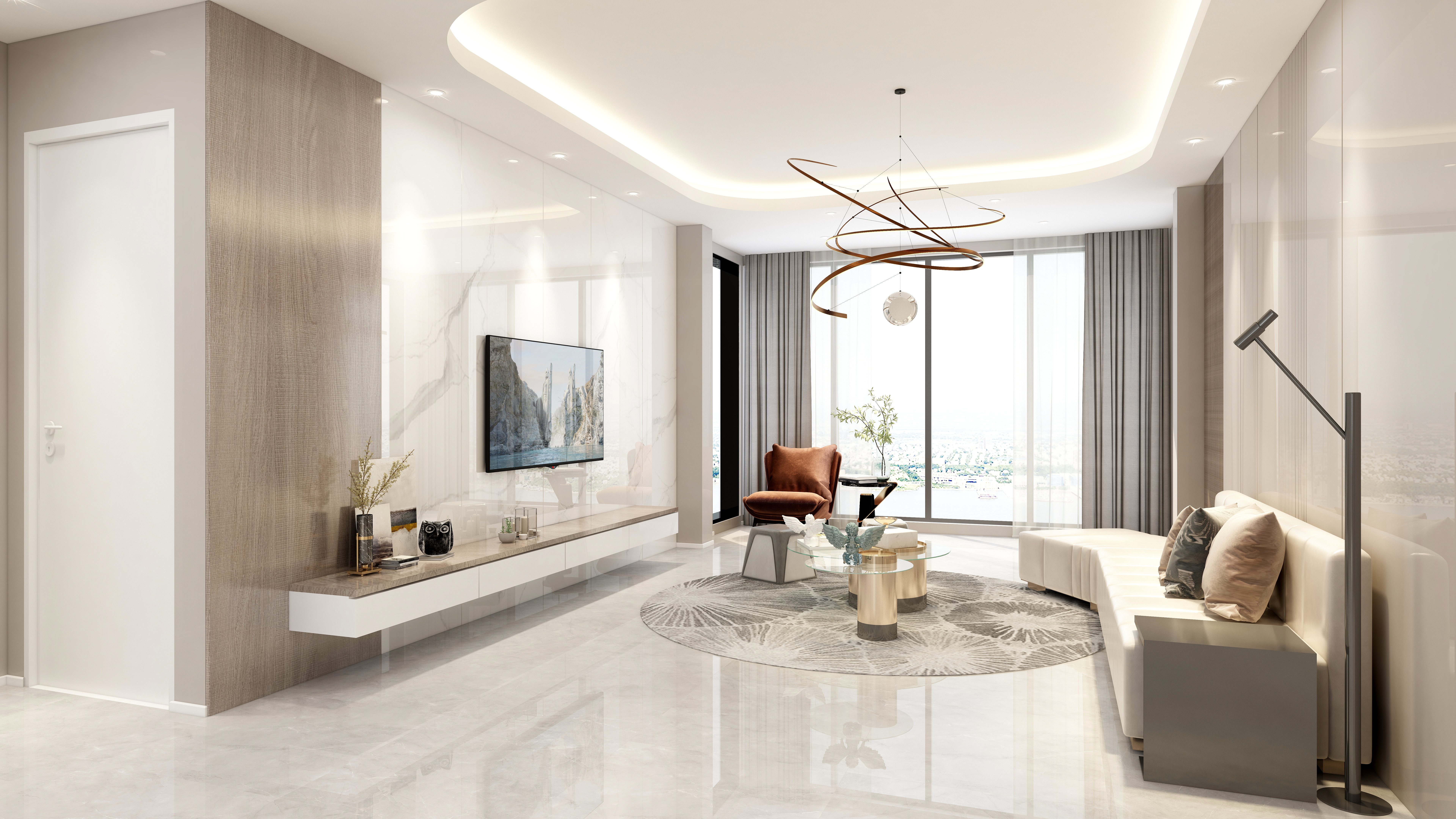 张健刚-现代明亮二居装修效果图