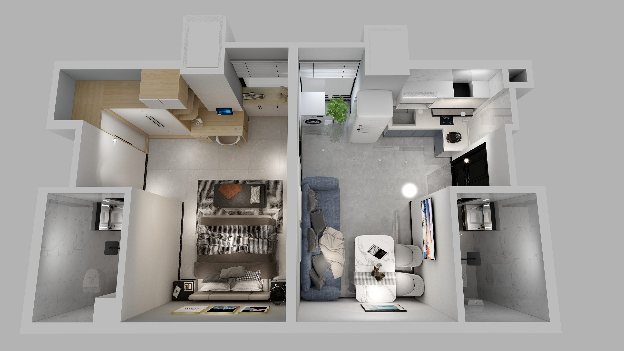 hjc1747-御龙学府单身公寓一室一厅-副本-装修设计方案