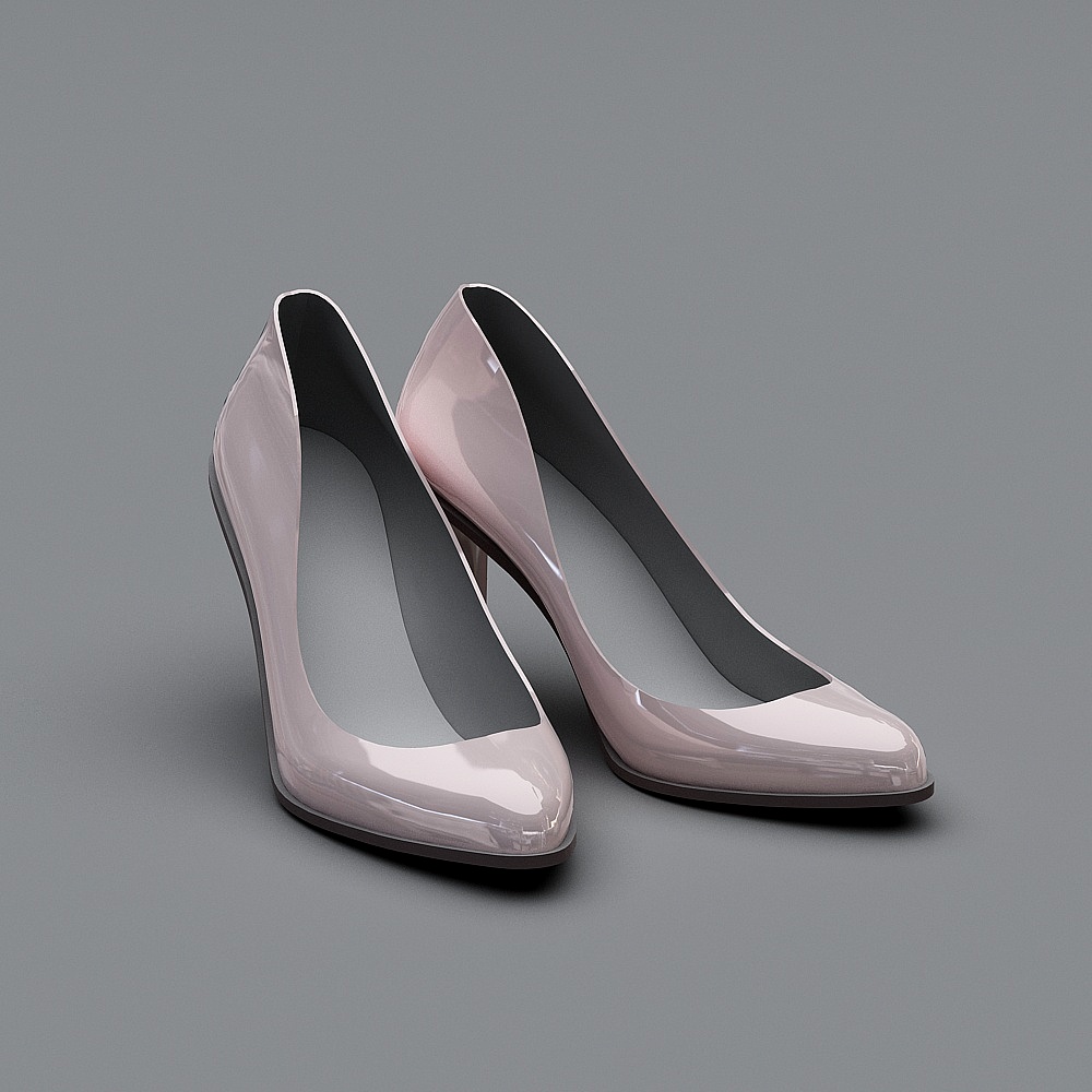 现代衣服-8-粉色高跟鞋3D模型