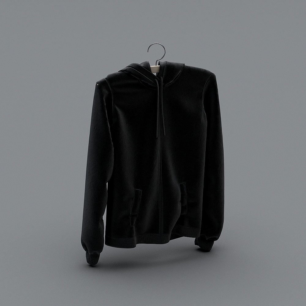 现代衣服-10-连帽外套3D模型
