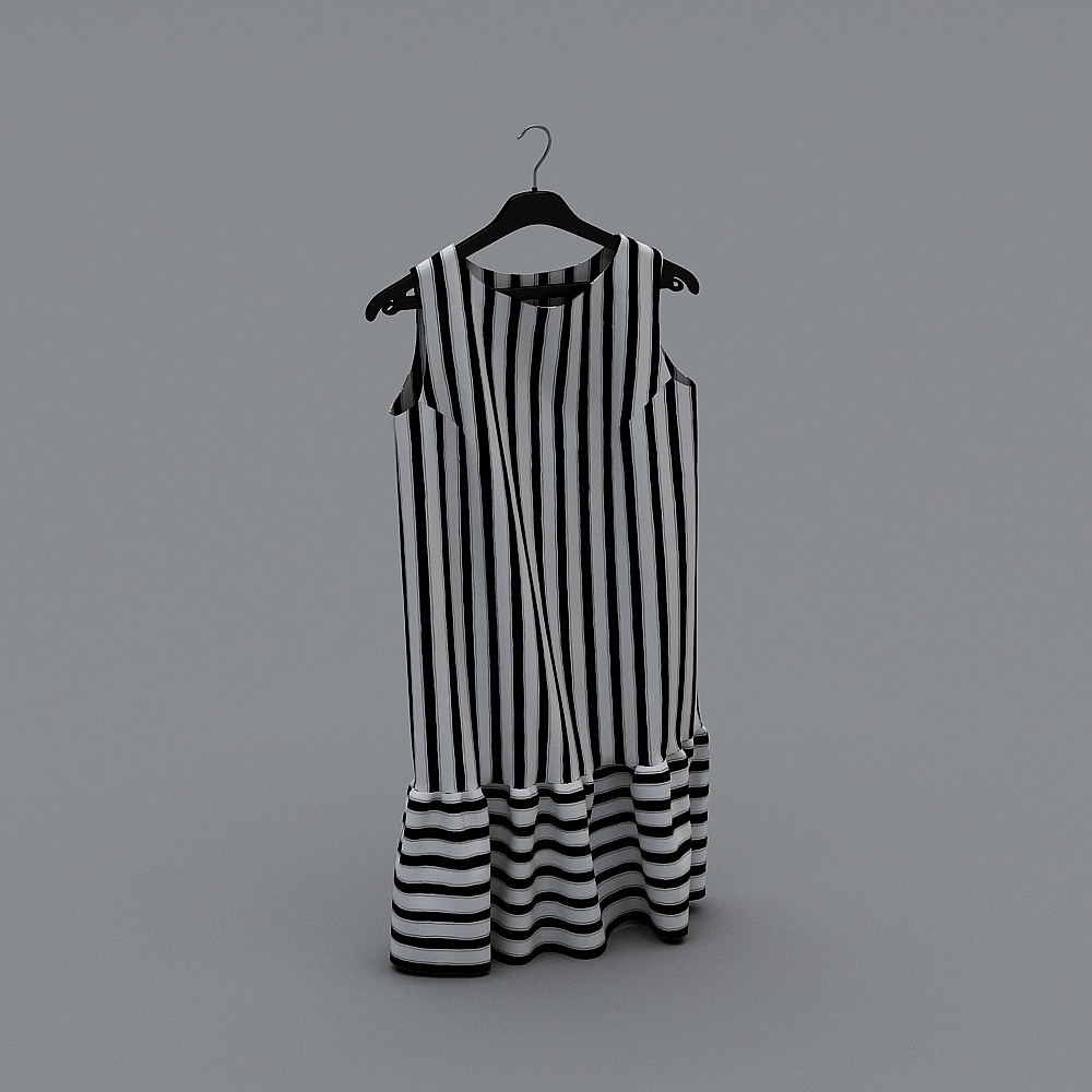 现代衣服-16-条纹裙子