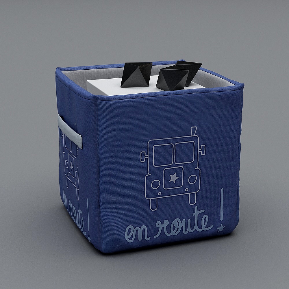 现代储物柜组合-机器人收纳筐3D模型