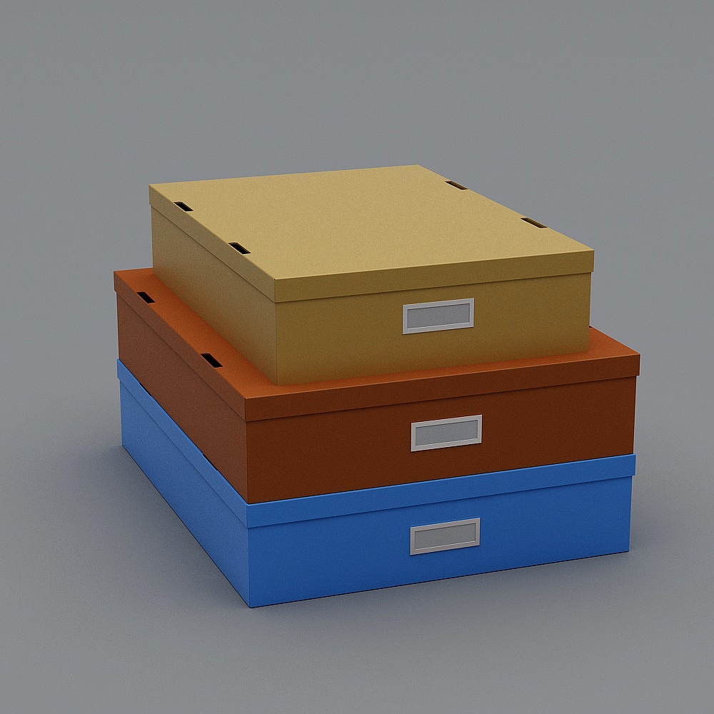 现代收纳箱-收纳箱组合3D模型