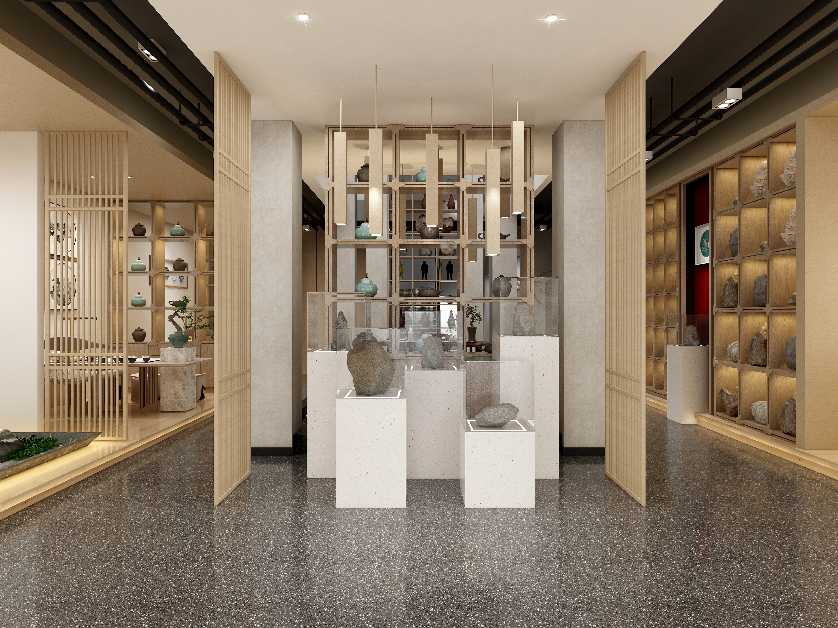 效果图制作789-茶楼会所(1楼四周局部）-装修设计方案