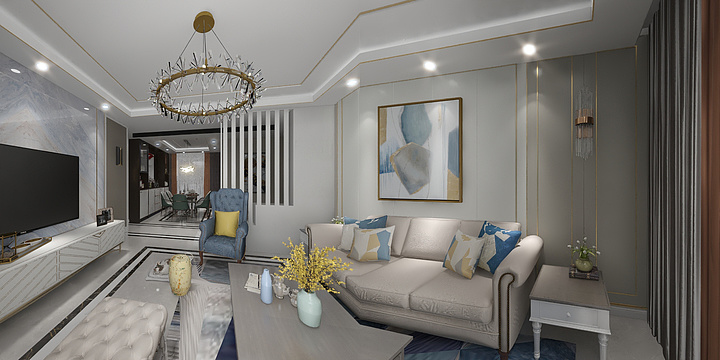 闫设计-中建城单先生139平米新中式-装修设计方案