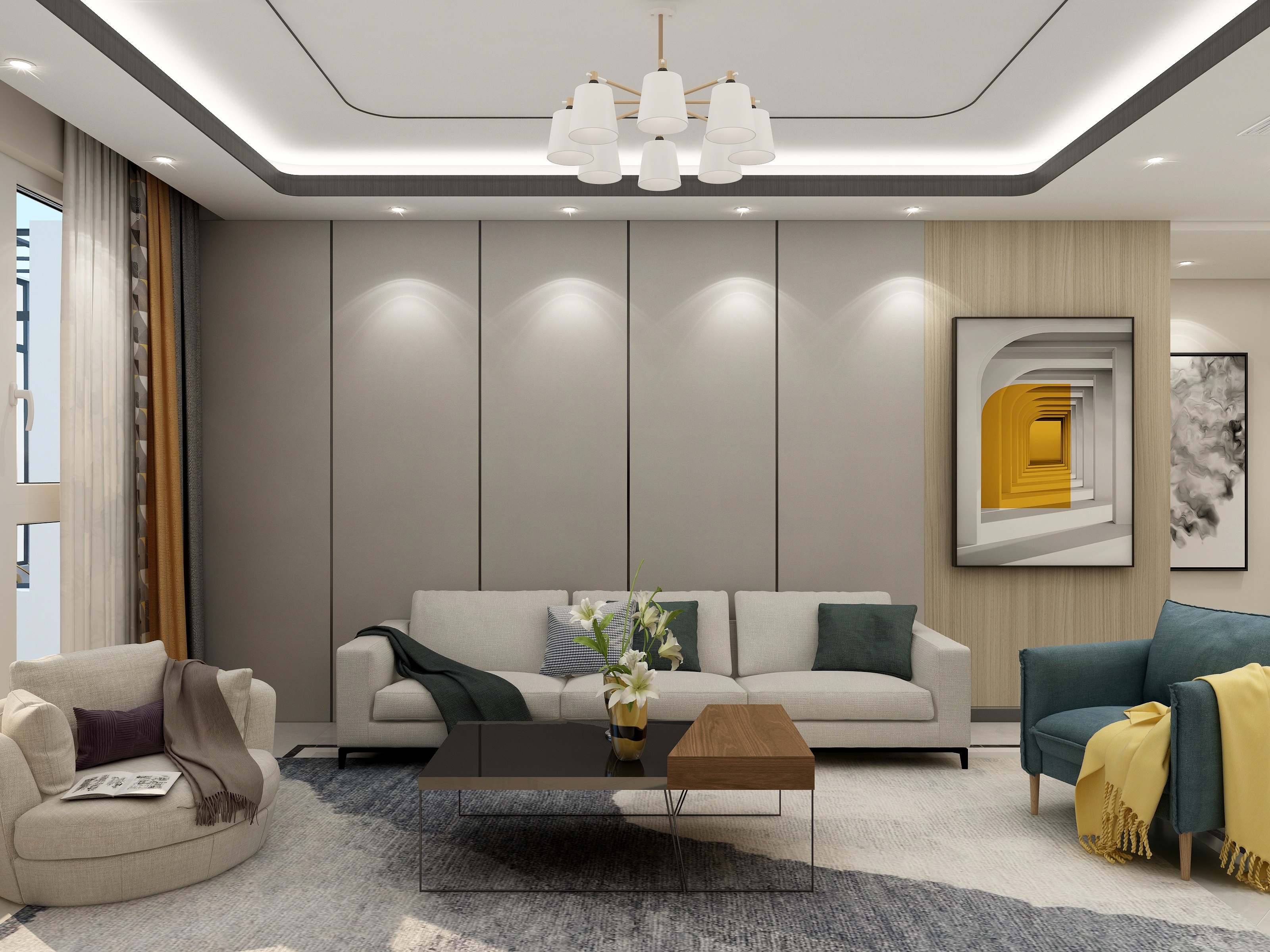 张斌-137平现代简约四居室装修效果图