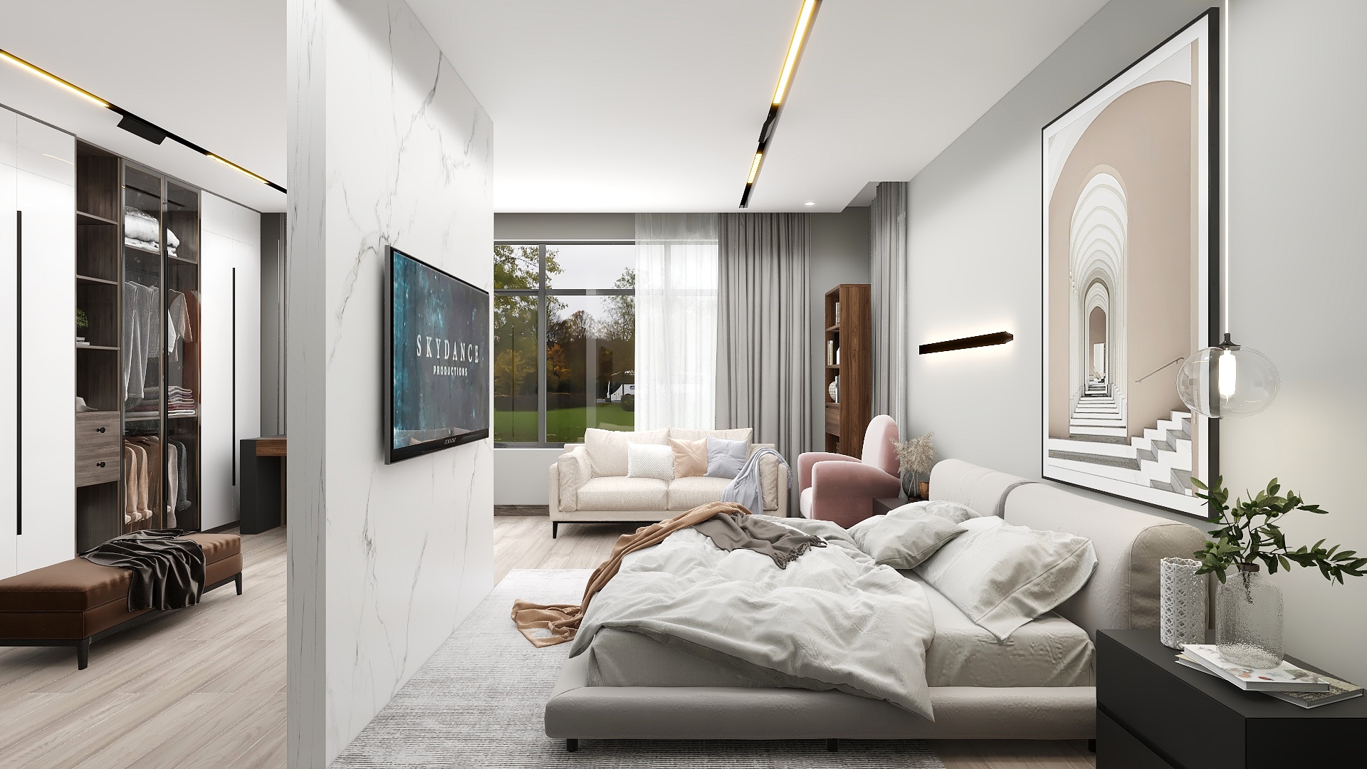 一品设计YP-圣地亚哥174m²四居室现代轻奢-装修设计方案