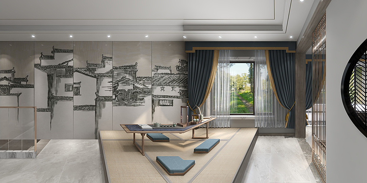 QY张佳斌-学府6-1-101新中式样板间-装修设计方案