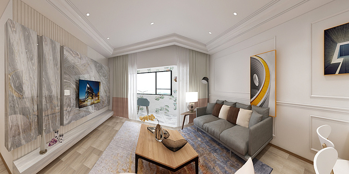 喃熙-德信海德公园83.00㎡A2’3室2厅1卫1厨-装修设计方案