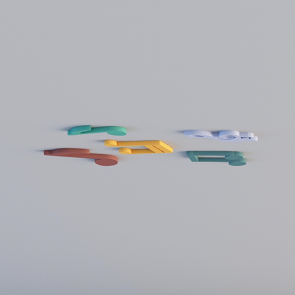 现代幼儿园教室-组合吸顶灯3D模型