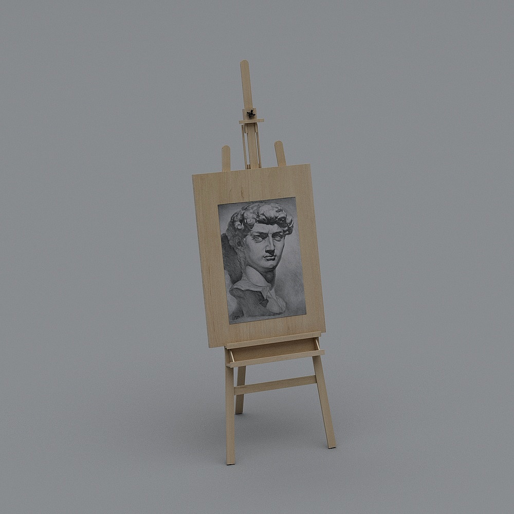 现代美术教室-画架3D模型