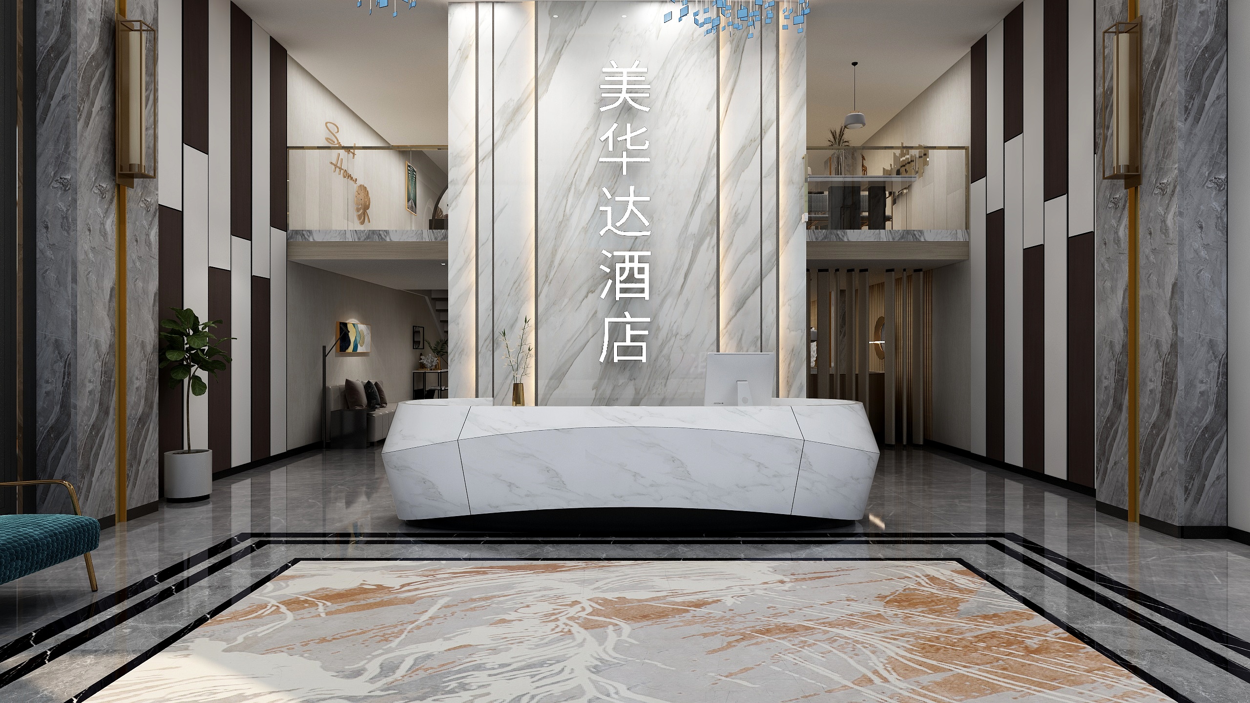 姚强-美华酒店大厅-装修设计方案