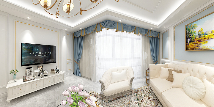 设计师王雨威-公园世家简欧-装修设计方案