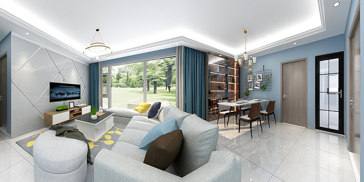 刘飞龙全案设计-瑞和园客餐厅-装修设计方案