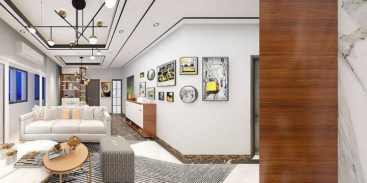 乐尚装饰广告-瑞和园89.50㎡B户型3室2厅1卫-装修设计方案