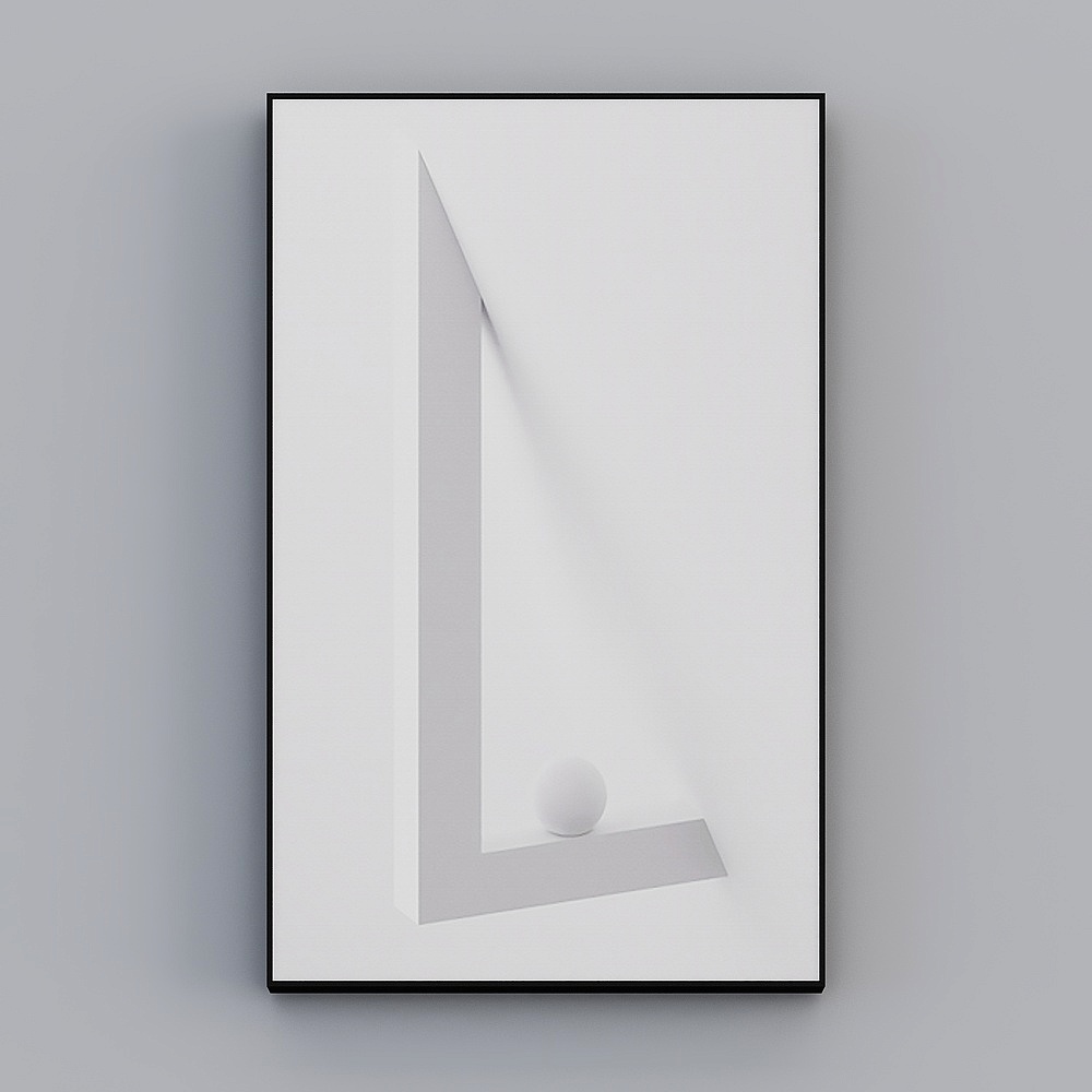 罗尚-现代风-玄关创意字母抽象装饰画-字母艺术（玄关）L3D模型