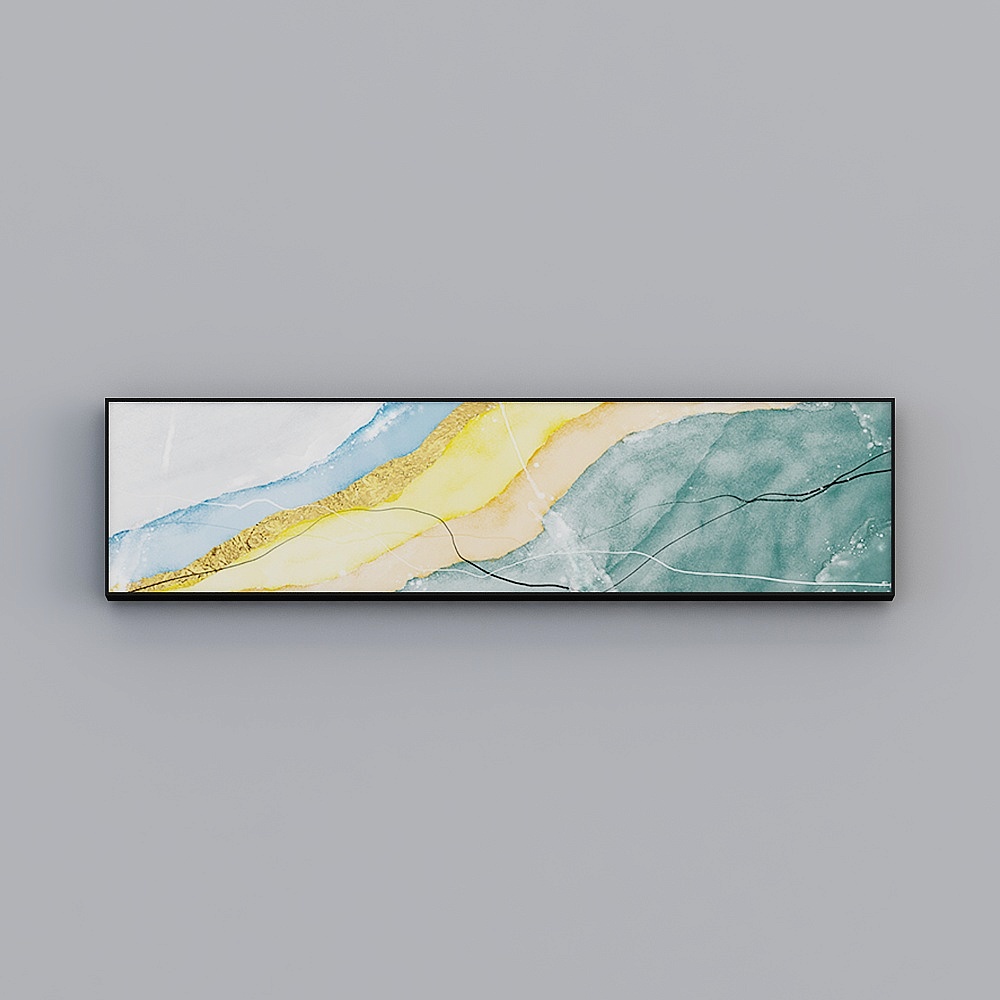罗尚-现代风-简约抽象挂画油画北欧ins客厅装饰画-画梦C3D模型
