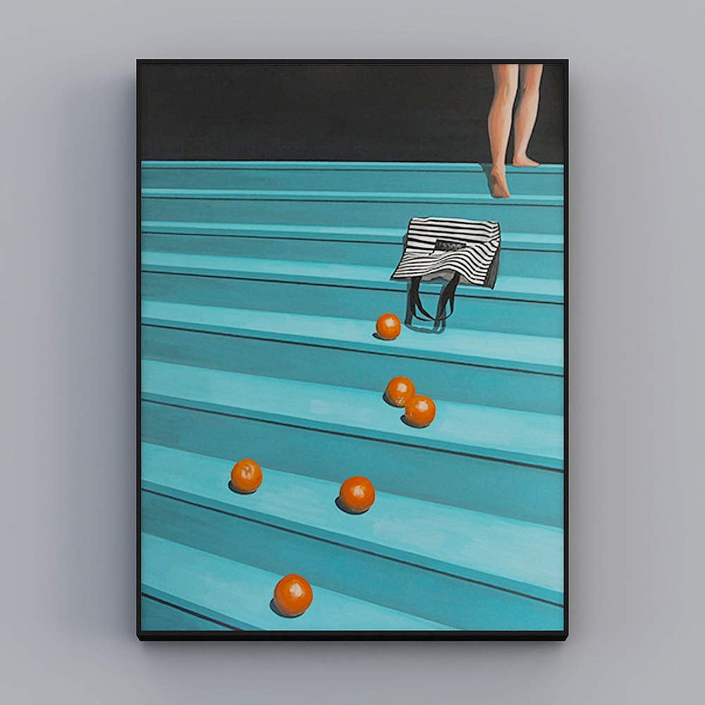 罗尚-现代风-黑白创意水果客厅装饰画-果味生活C3D模型