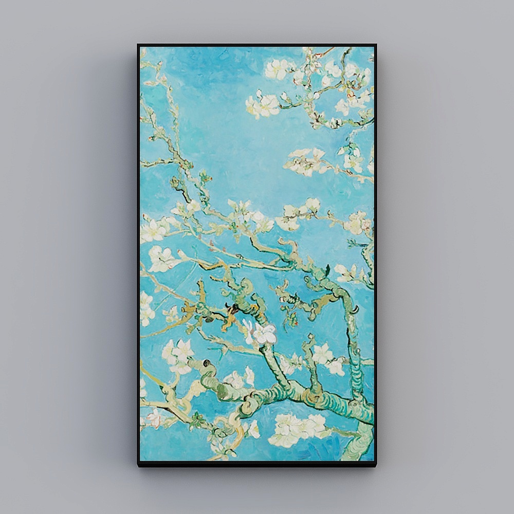 罗尚-现代风-梵高丰收玄关走廊装饰画-杏花盛开G