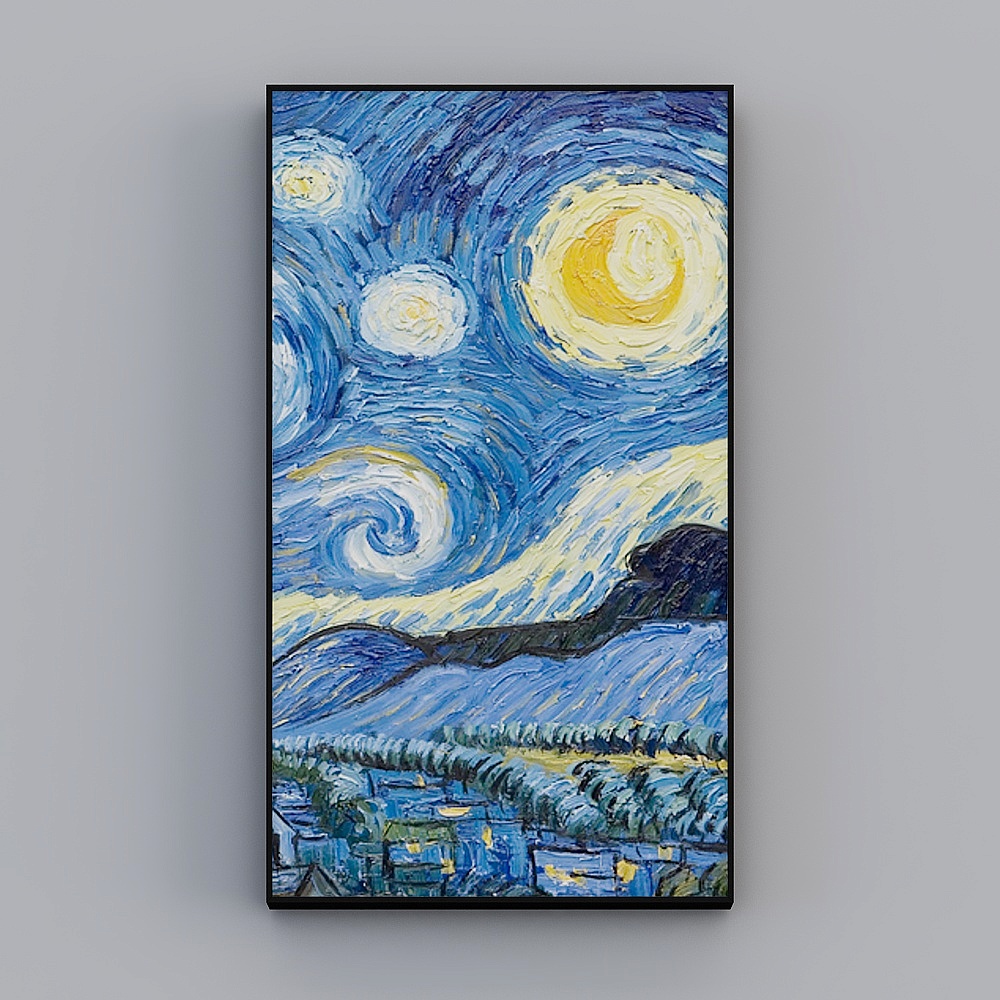 罗尚-现代风-梵高丰收玄关走廊装饰画-星夜J3D模型