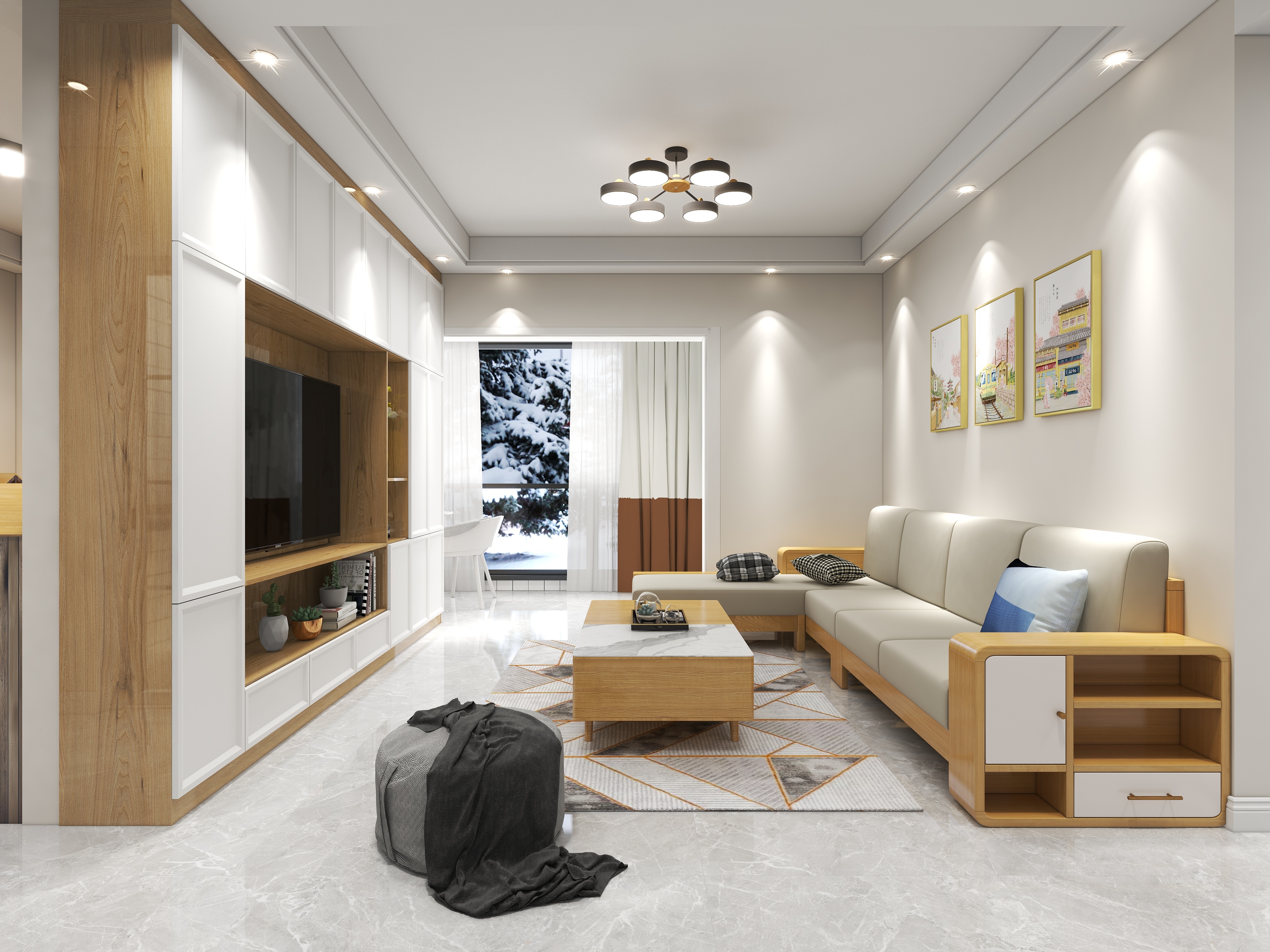 湛智华-日式113平4房装修效果图