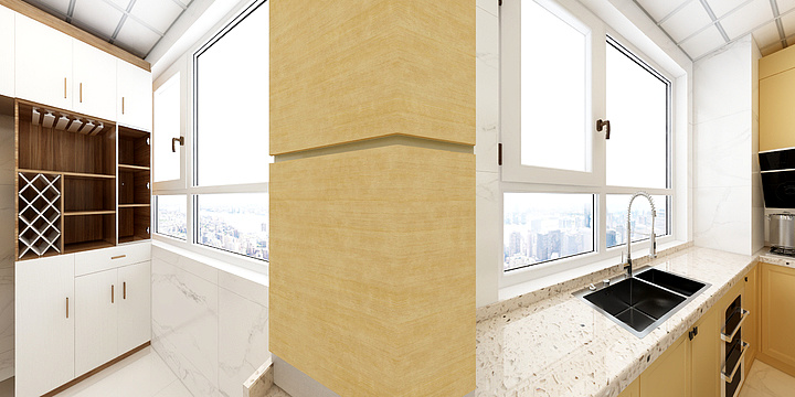 张家口垣和盛装饰工程有限公司-九鼎京华苑95户型设计图开放式-装修设计方案