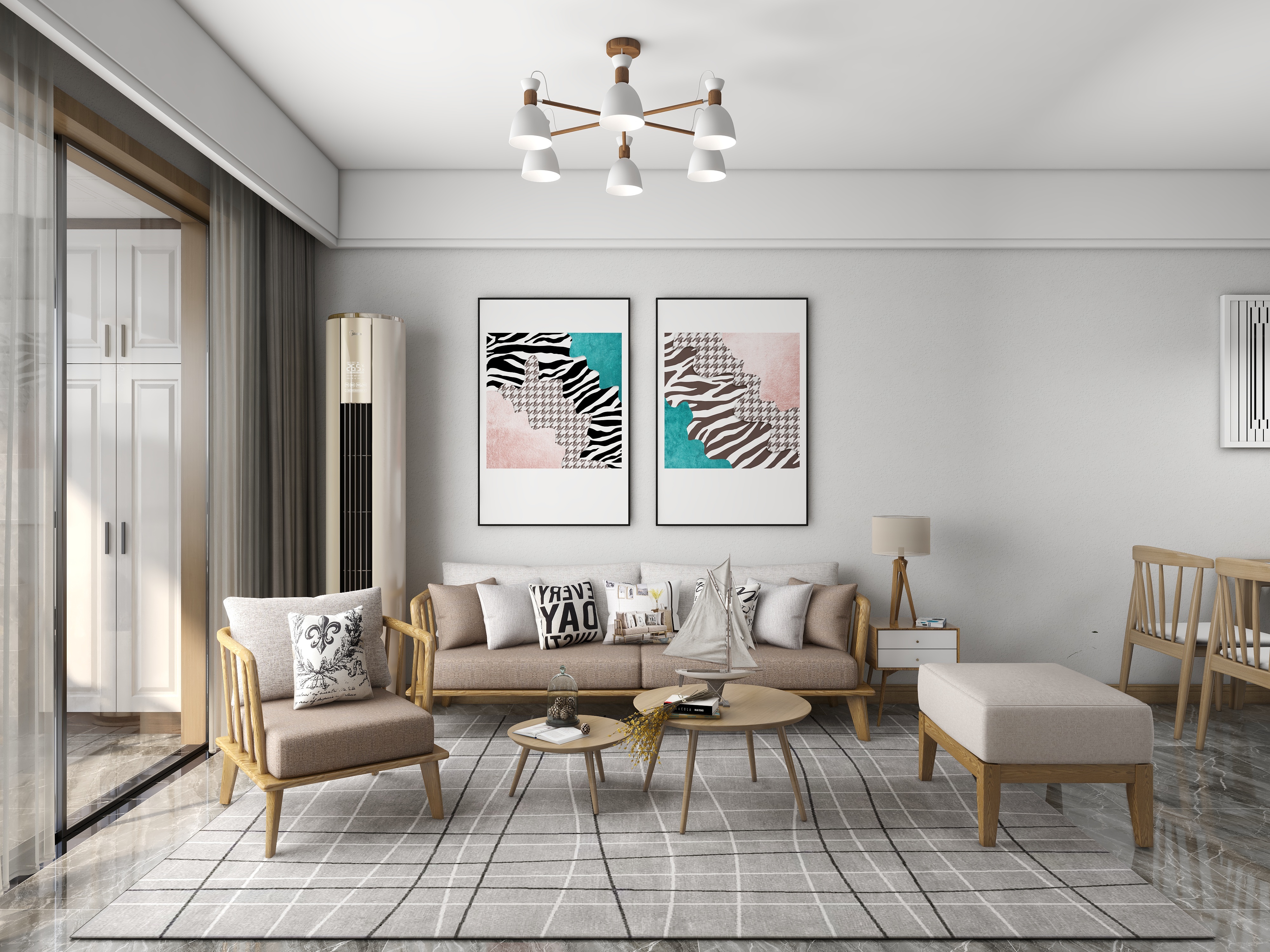 至简名设一钱春-95平精装修小三居装修效果图