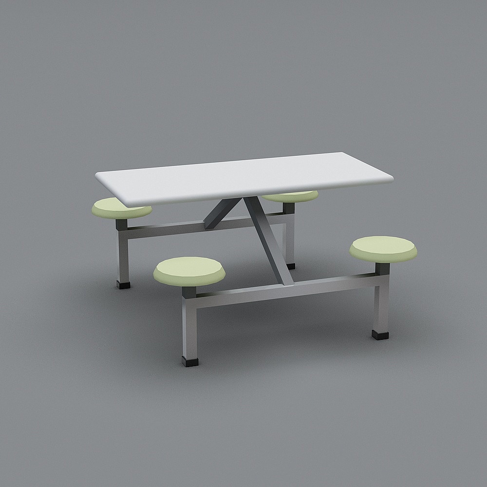 食堂连桌23D模型