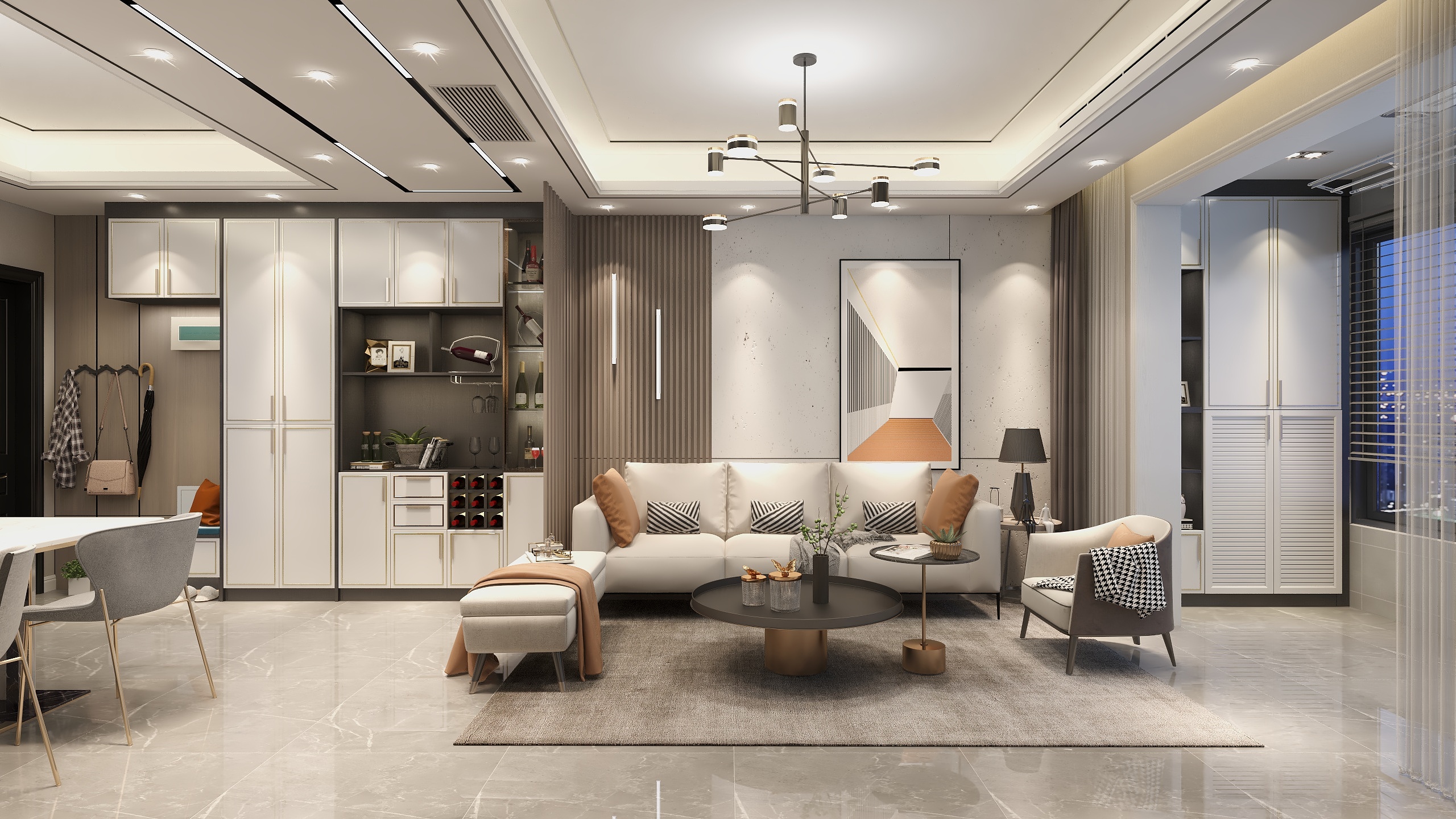 力挽狂澜阿芳-力扬102方现代轻奢三居装修效果图