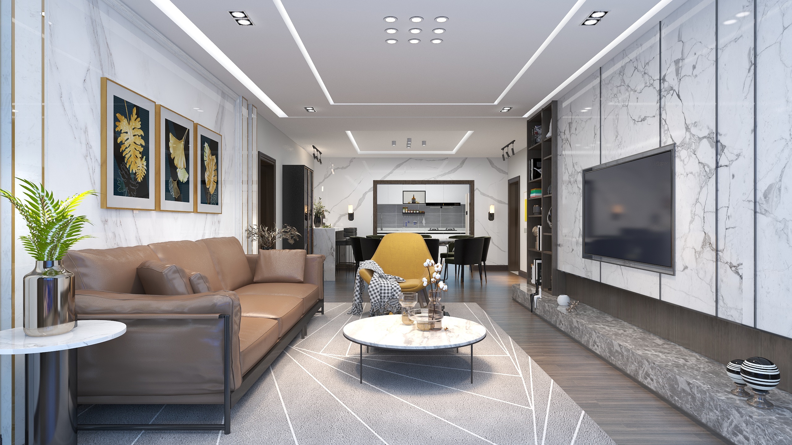 汉森装饰-软装专业作业户型室内面积135.8平方5室1厅2卫1厨-装修设计方案