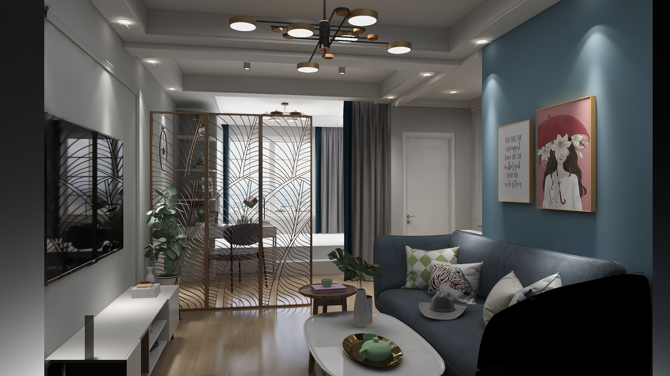 咖喱味-朗庭国际50平小户型-副本-副本-装修设计方案