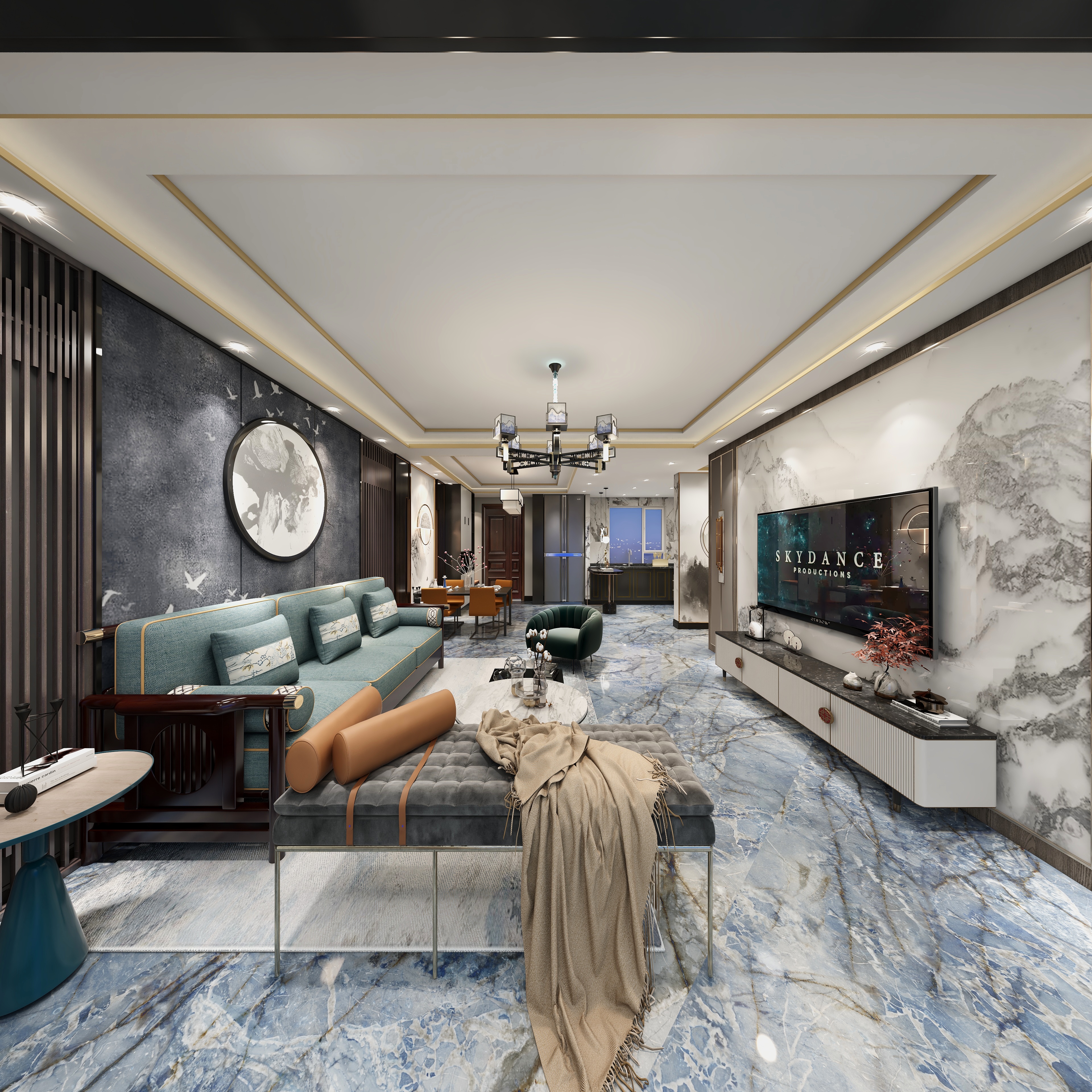 盖楠-新中式装修效果图