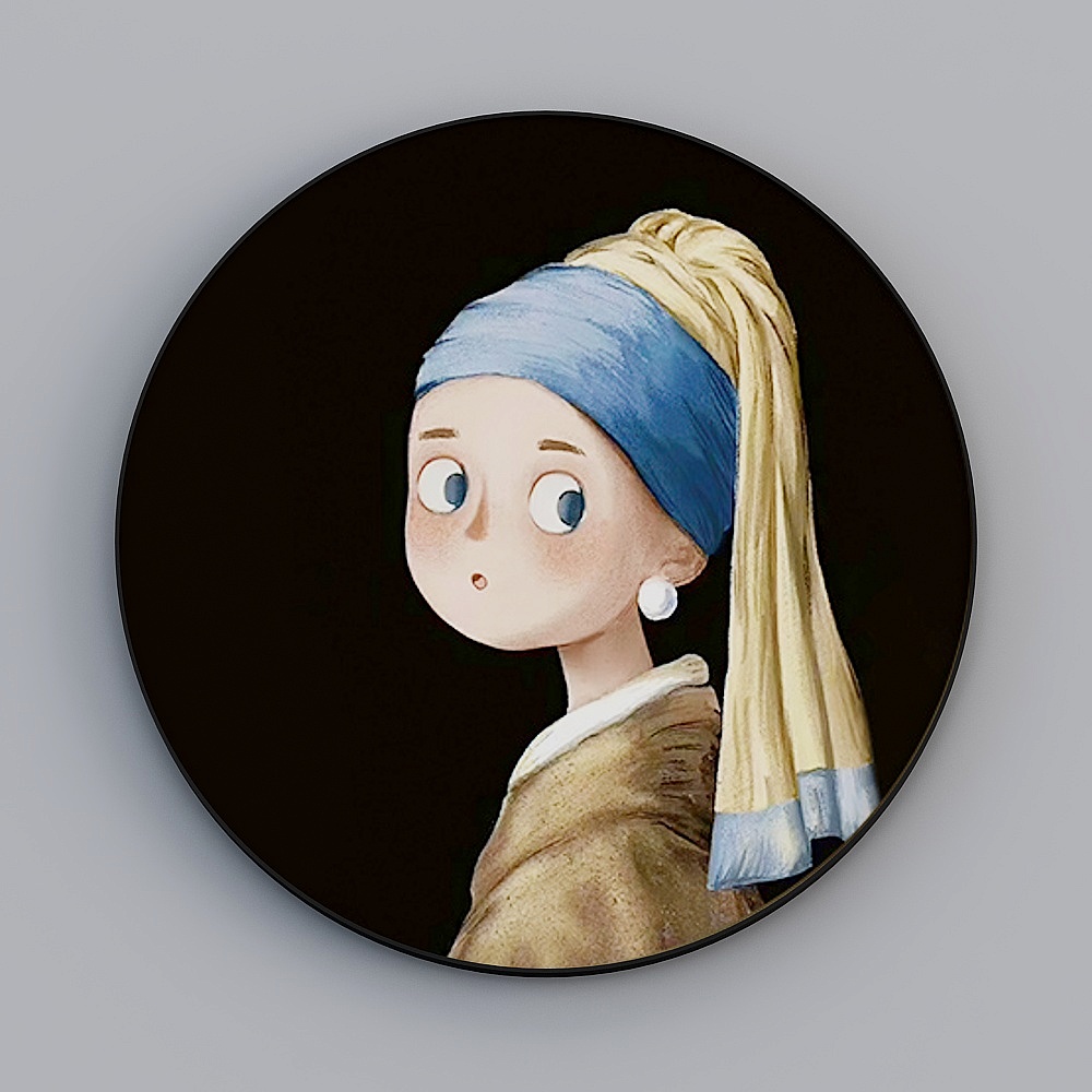 罗尚-现代风-蒙娜丽莎轻奢客厅装饰画-默望（圆形）B3D模型