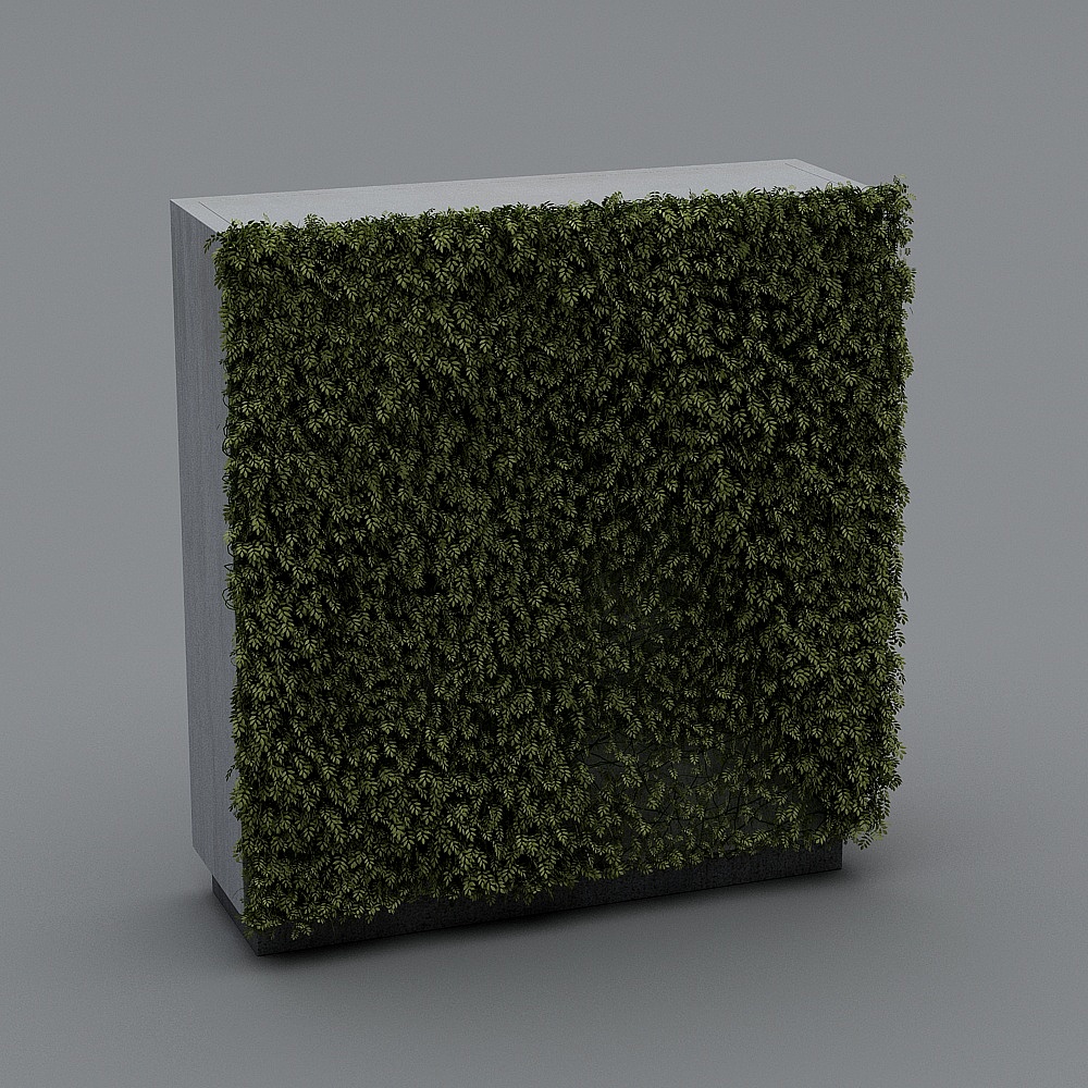 现代植物墙6-13D模型