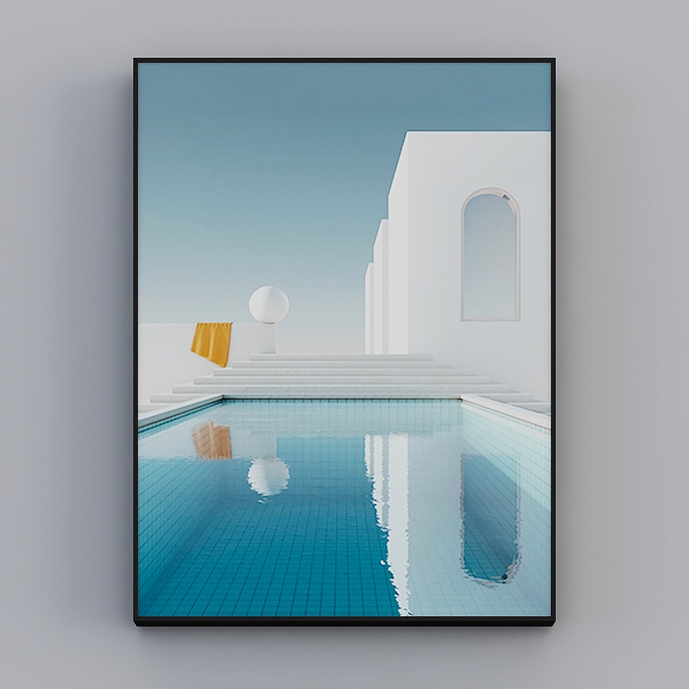 罗尚-现代风-几何建筑玄关餐厅装饰画-缤纷建筑H