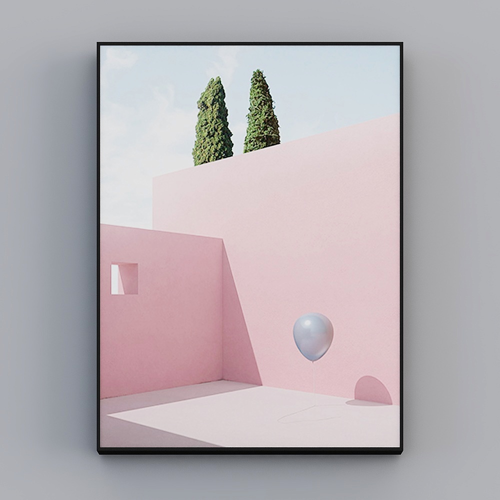罗尚-现代风-几何建筑玄关餐厅装饰画-缤纷建筑E3D模型