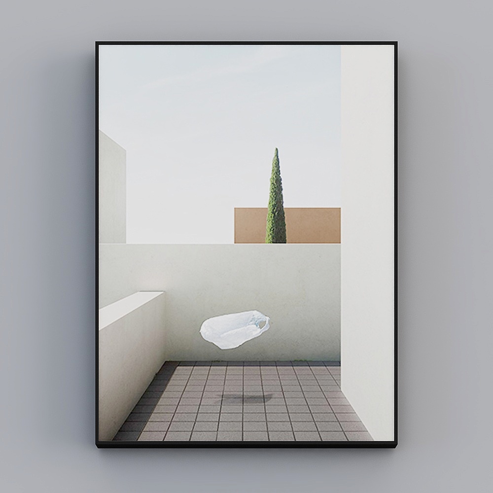 罗尚-现代风-几何建筑玄关餐厅装饰画-缤纷建筑D3D模型